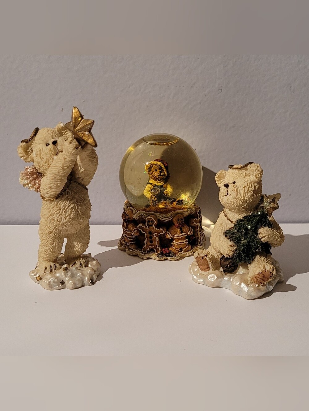 Lot Of 3 Boyds Bears Christmas Resin Figurines